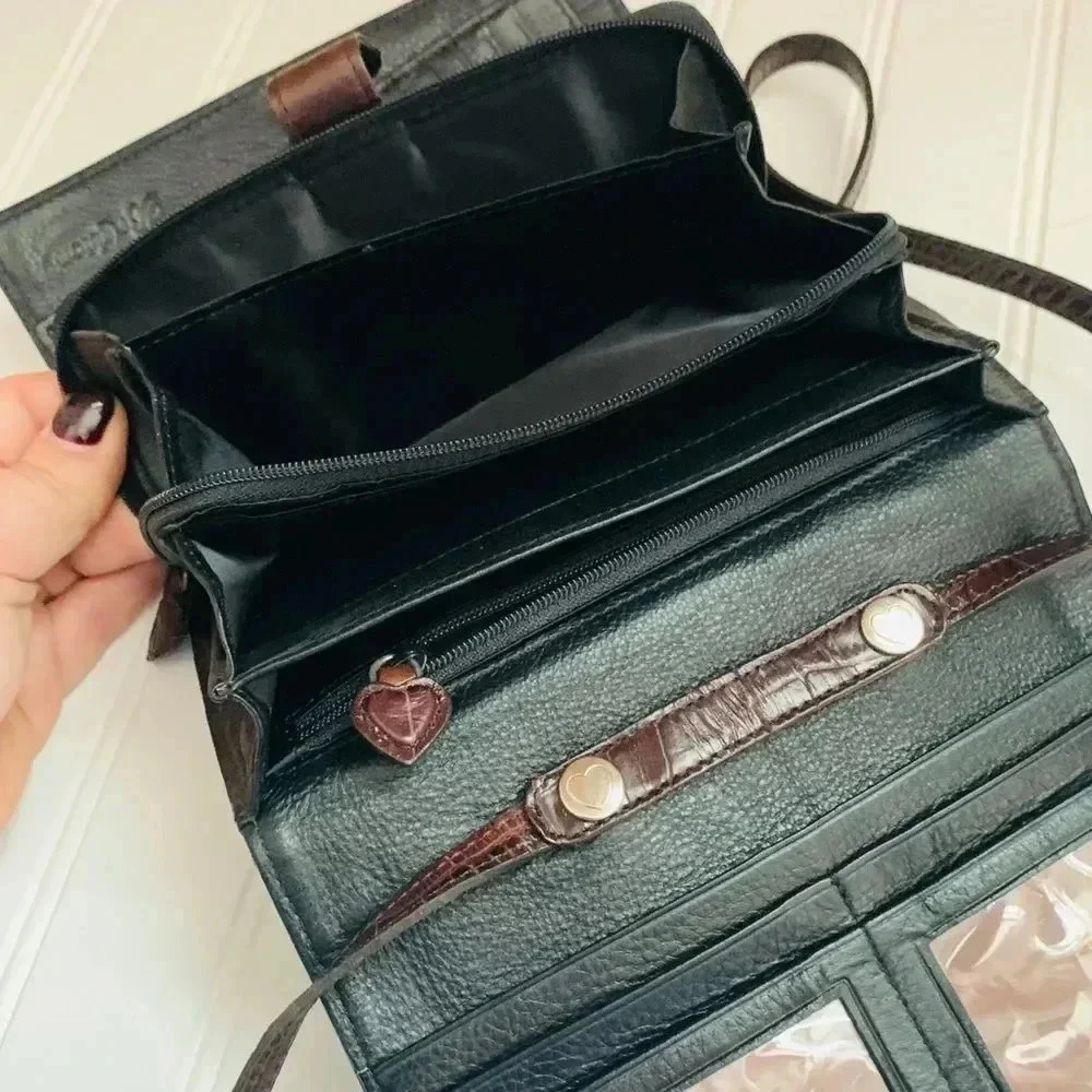 Brighton croc embossed leather wallet purse